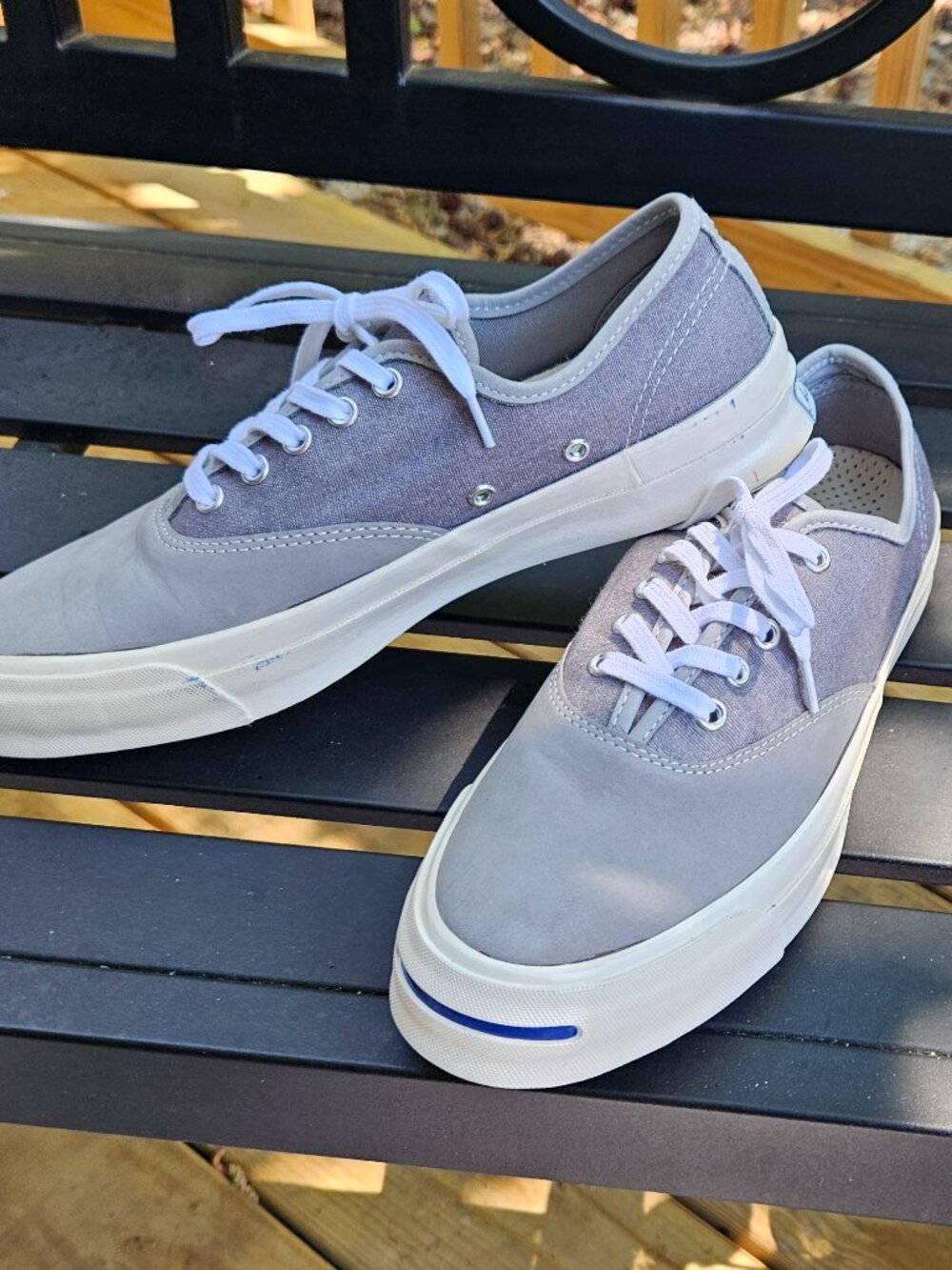 Converse jack Purcell low Men's 9.5 Women's 11 - Gray suede & canvas Vans style